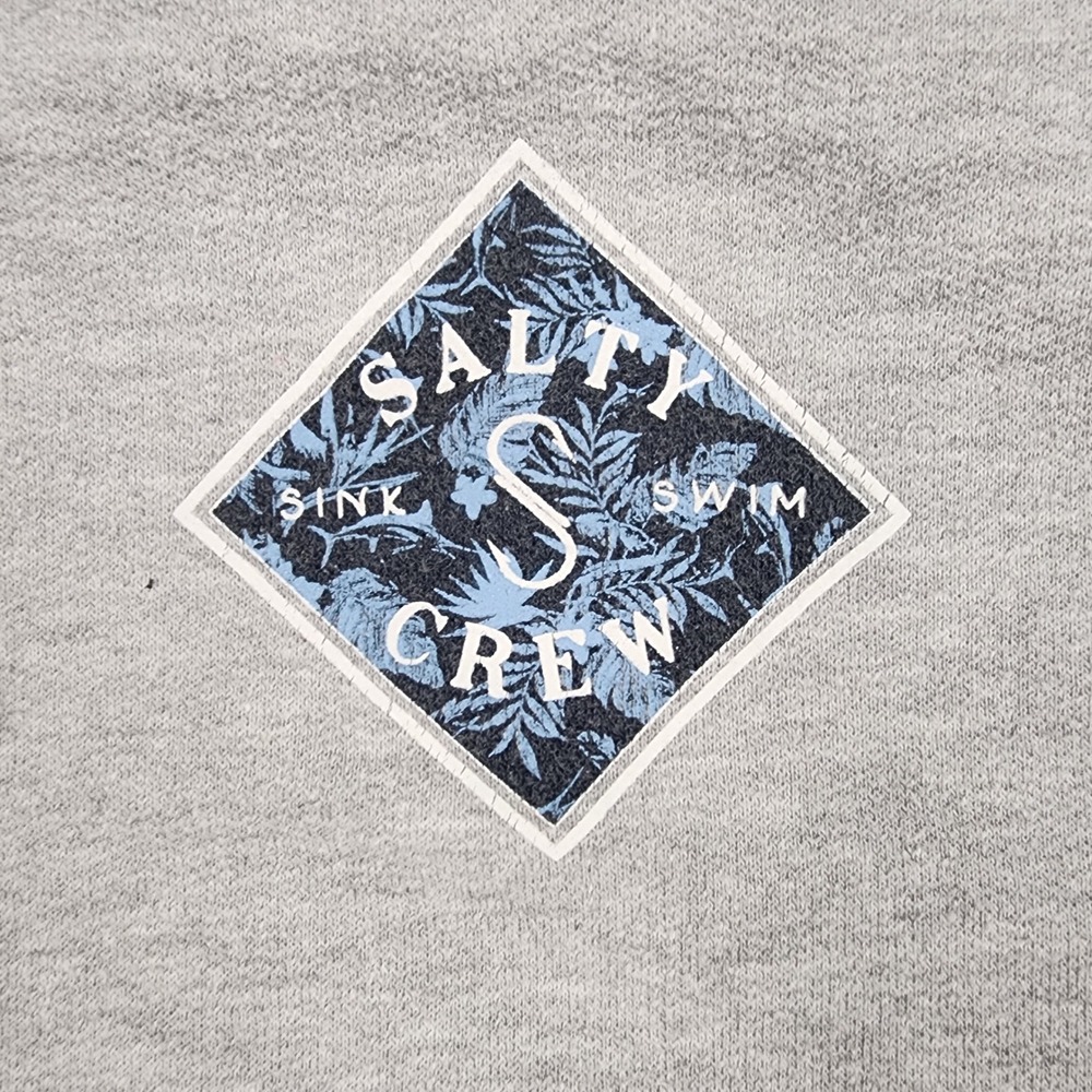 Salty Crew Hoodie Cotton Blend Men Large Gray Graphic Sink Swim - Picture 3 of 10